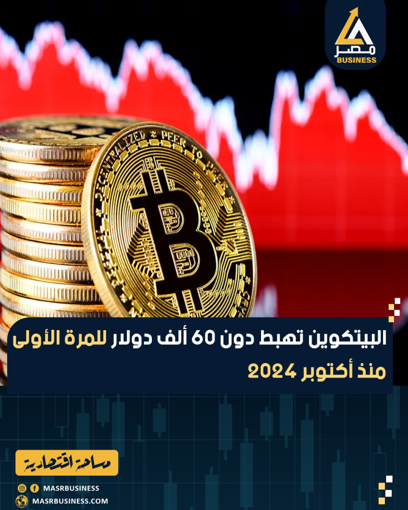 البيتكوين تهبط دون 60 ألف دولار للمرة الأولى منذ أكتوبر 2024
